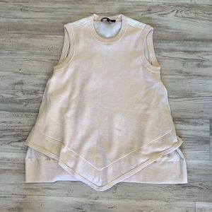 10C Derek Lam Beige Cashmere Front Silk Back Sleeveless Sweater